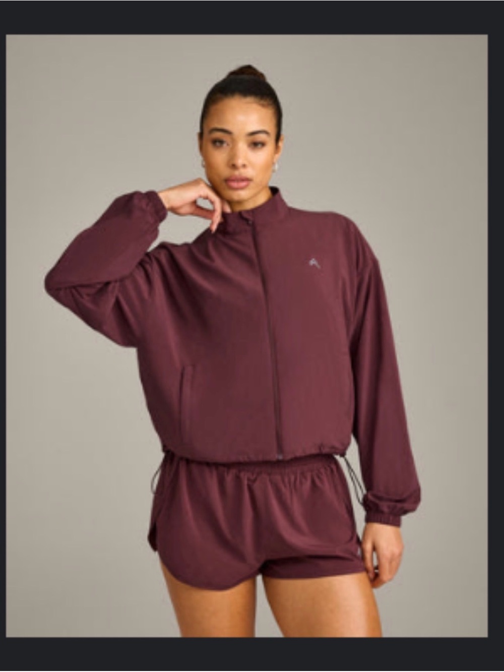 Oner Active Women's Airmove Zip-Front Jacket - reflective logo. Velvet mocha